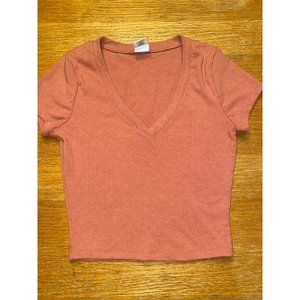 Destined V Neck Crop Top-S